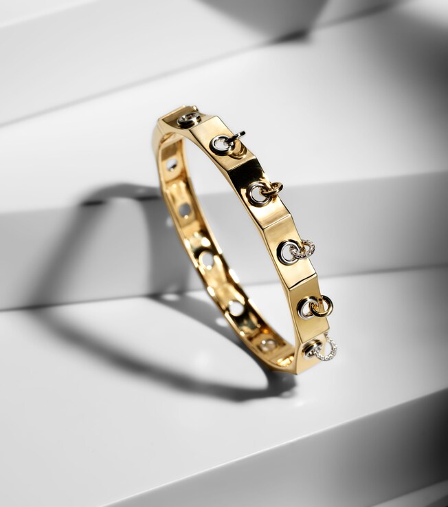 Armband Eyet aus 14kt Gelb- und Weißgold mit Diamanten | Rainbow K