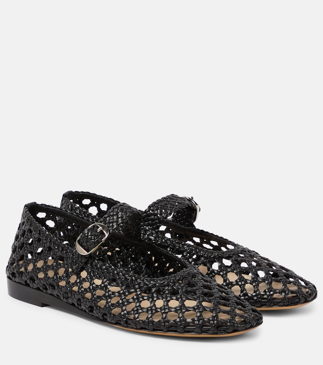 LE MONDE BERYL Woven leather Mary Jane flats