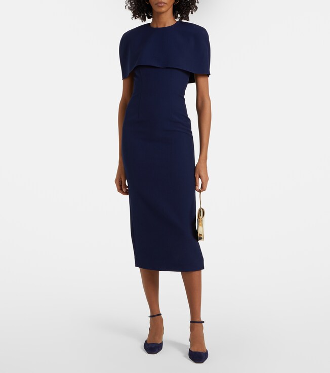 Roland Mouret Caped crêpe cocktail dress