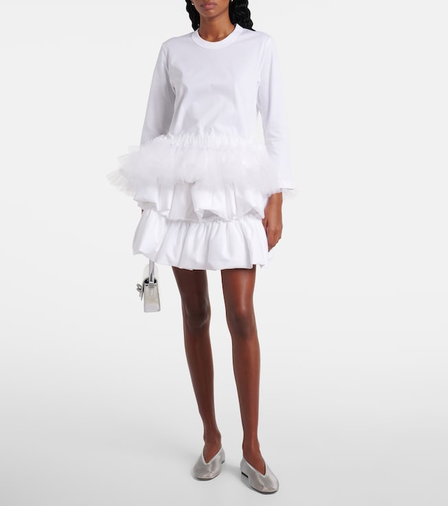 Noir Kei Ninomiya Tiered cotton miniskirt
