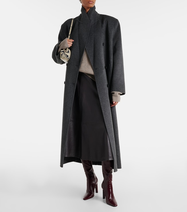 The Frankie Shop Savil leather midi skirt