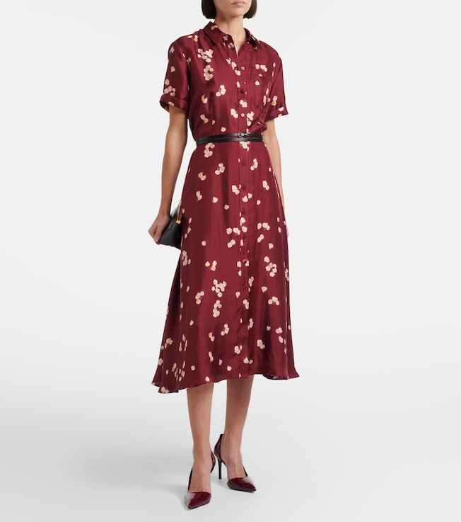 Altuzarra Belted printed silk shirt dress