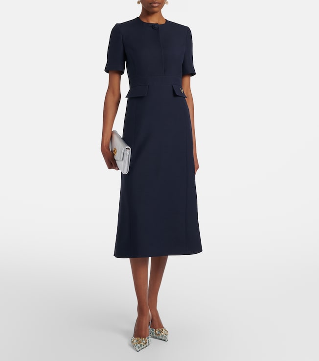 Valentino Crepe Couture VGold midi dress