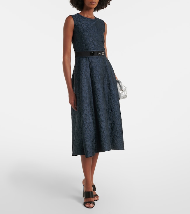 S Max Mara Belted jacquard midi dress
