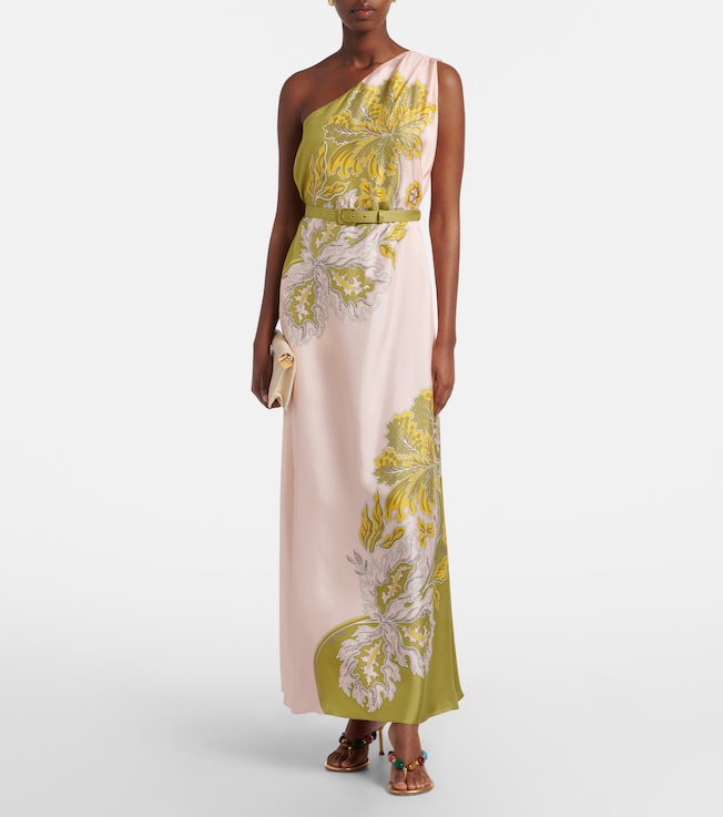 La DoubleJ La DoubleJ Roy floral one-shoulder silk twill maxi dress