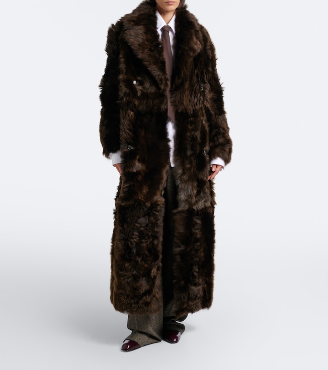 Yves Salomon Double-breasted shearling coat