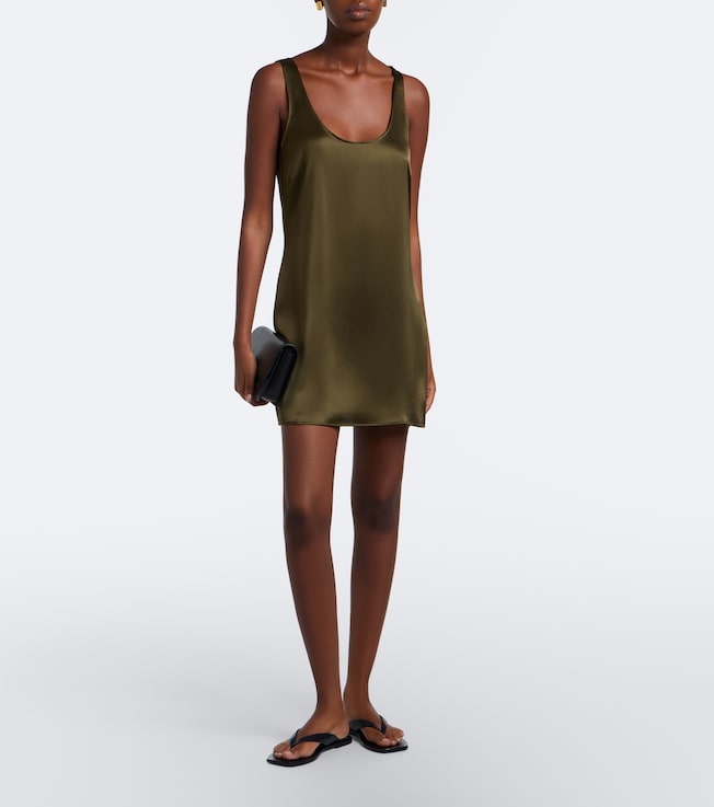 LESET Leset Barb satin minidress