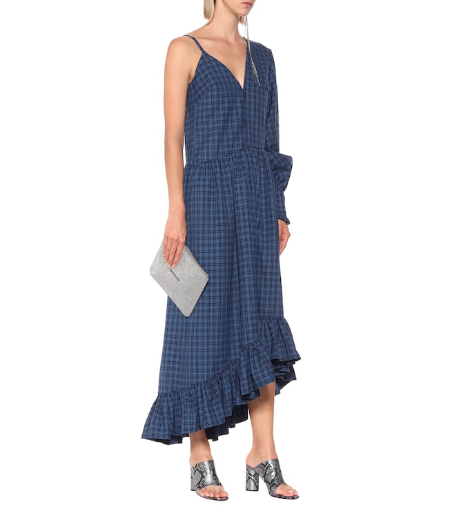 ROKH Checked twill dress