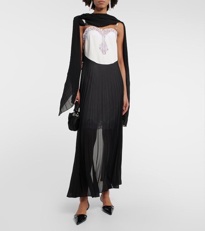 CHRISTOPHER KANE Mrs Robinson lac-trimmed midi dress with cape