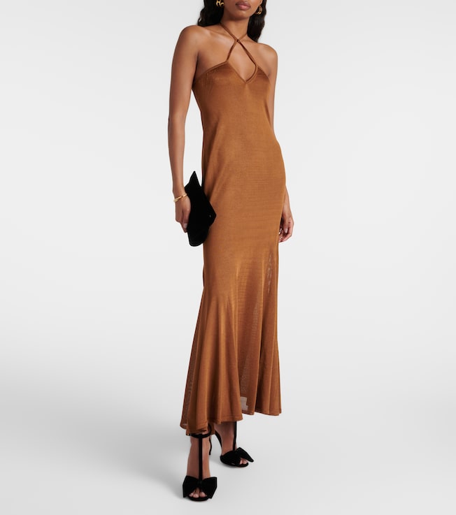 Tom Ford Halterneck jersey maxi dress