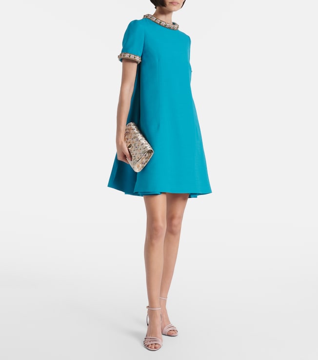 Valentino Wool and silk embellished cocktail dress