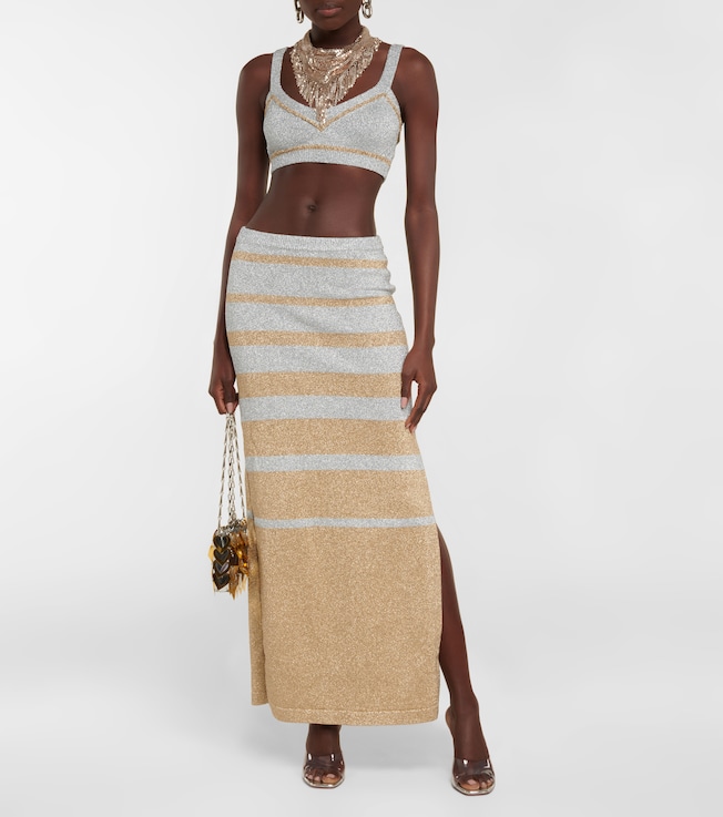 Rabanne Metallic knit crop top