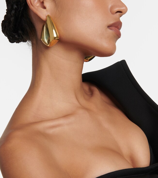 Ohrringe Fin Large aus Sterlingsilber, 18kt vergoldet | Bottega Veneta