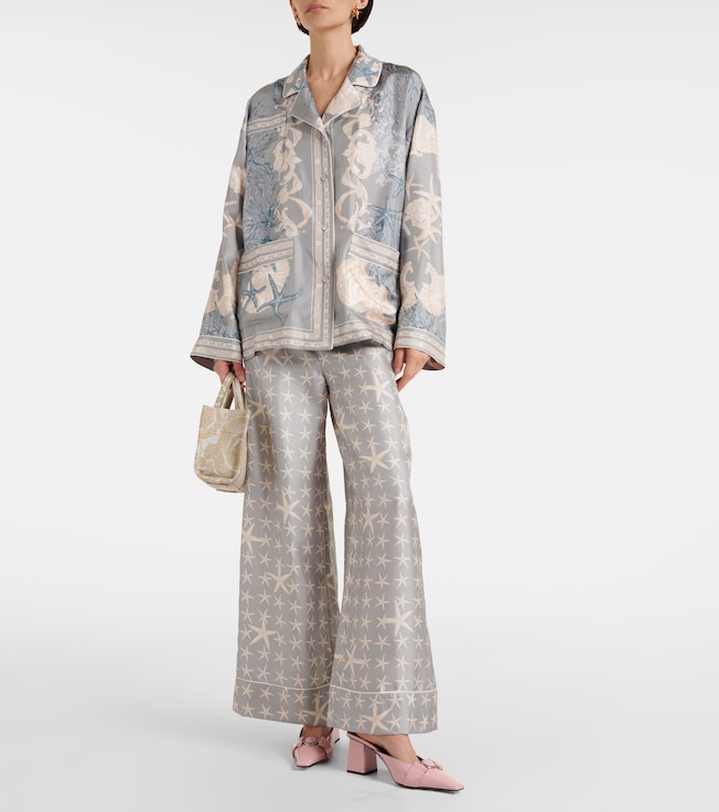 Versace Barocco Sea oversized silk twill shirt
