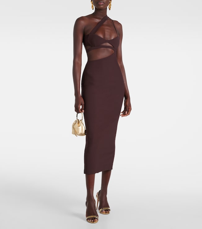 Nensi Dojaka Asymmetric silk midi dress
