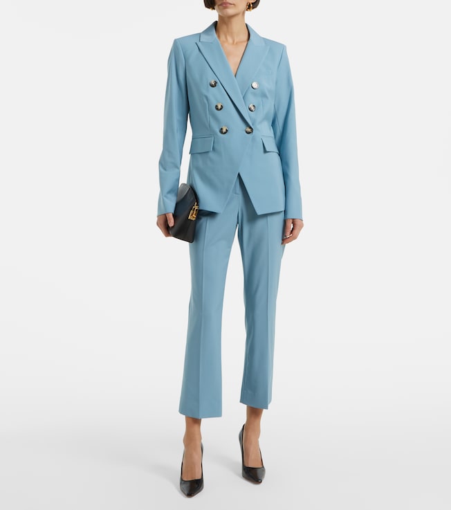 Veronica Beard Arte cropped wool-blend slim pants