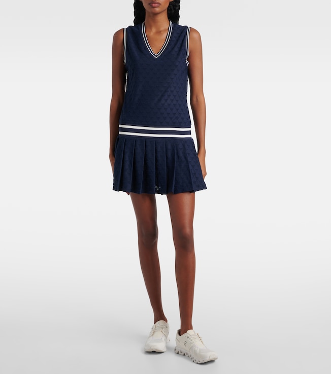 Tory Burch Pleated terry jacquard tennis dress