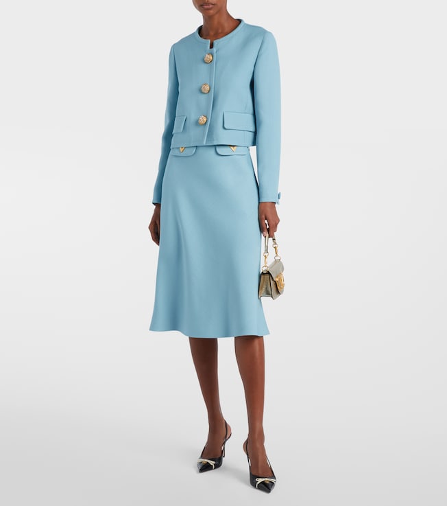 Valentino VLogo canvas midi skirt