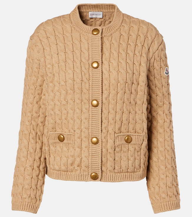Moncler Cable-knit cotton-blend cardigan