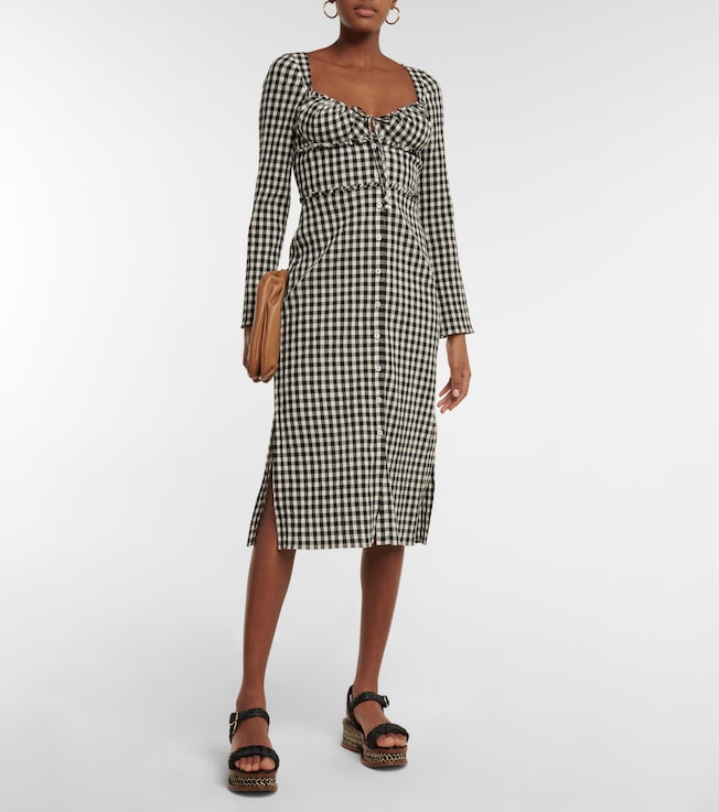 Altuzarra Himalia Gingham cotton and silk dress