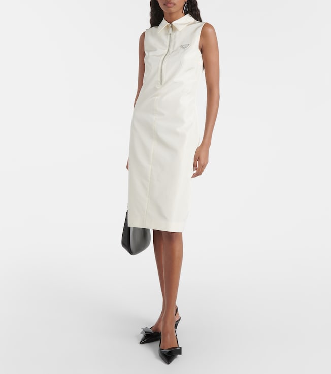 Prada Half-zip silk-blend midi dress 