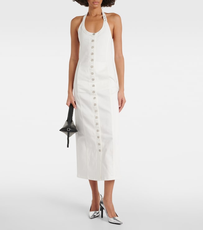 Courrèges Multiflex denim midi dress