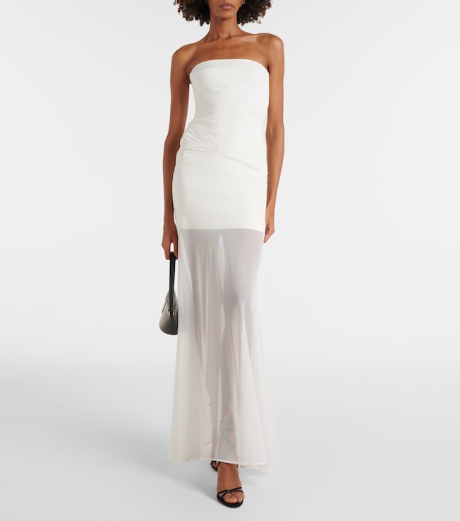 David Koma Bridal strapless gathered cady gown
