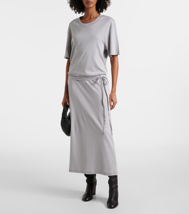 Lemaire Belted cotton jersey midi dress