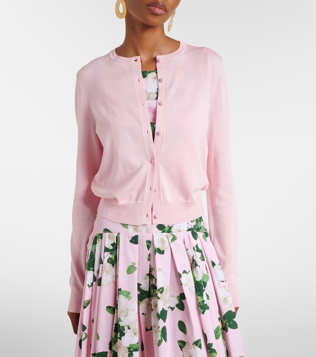 Carolina Herrera Cropped silk and cotton cardigan
