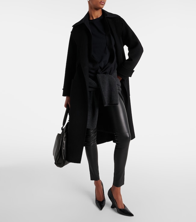 JOSEPH Mid-rise leather leggings