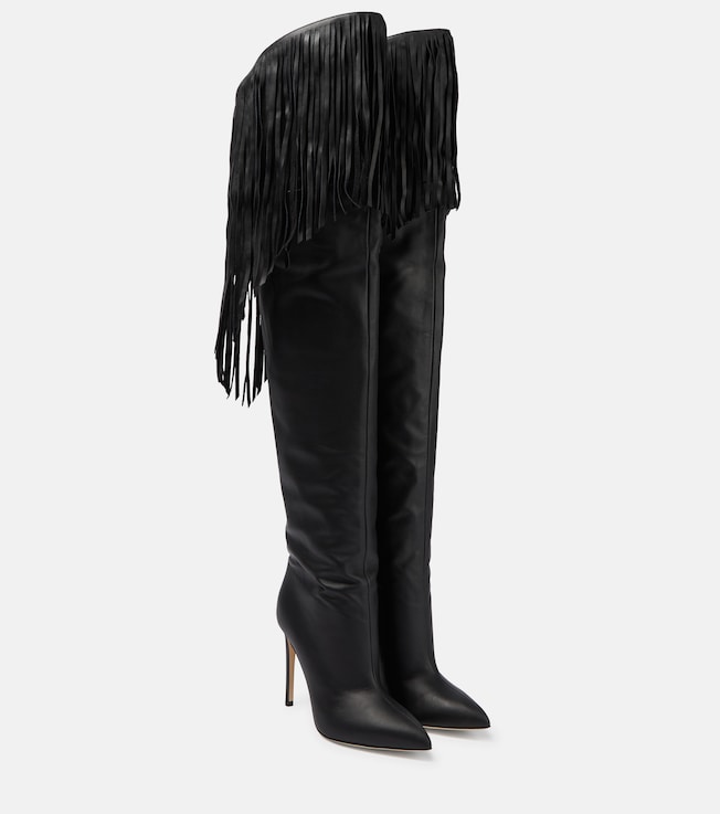 Paris Texas Fringed leather over-the-knee boots