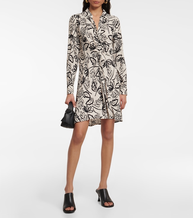 Velvet Stephie printed crêpe minidress