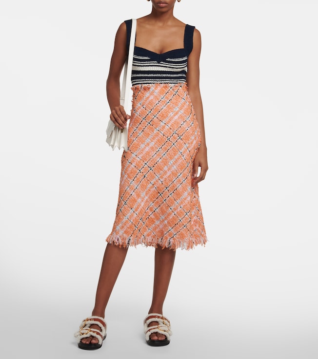 Marni Patterned cotton-blend midi dress