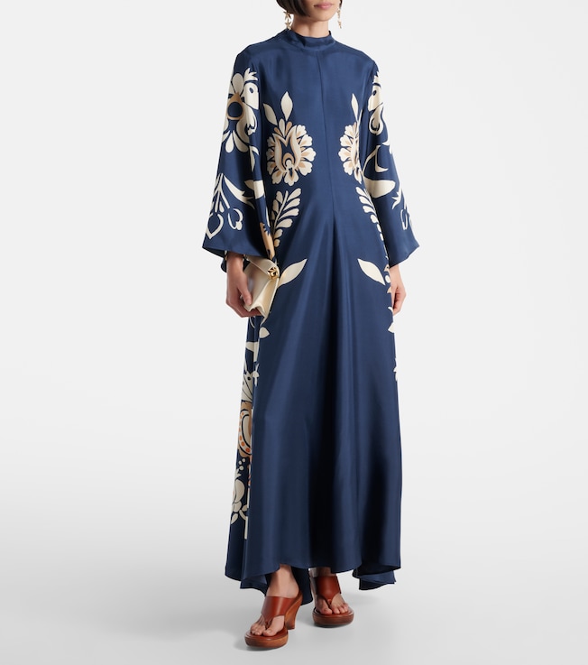 La DoubleJ Magnifico floral silk twill maxi dress