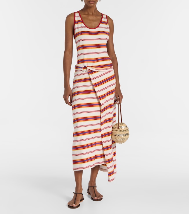 Rabanne Striped cotton-blend jersey maxi dress