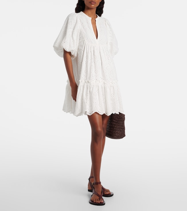 Poupette St Barth Cruz broderie anglaise cotton minidress
