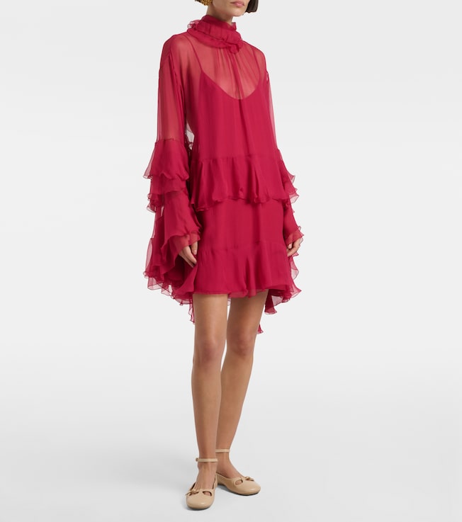 Chloé Ruffled silk muslin minidress