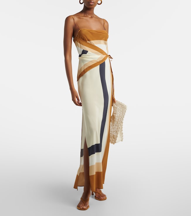 SIR. Printed silk maxi dress