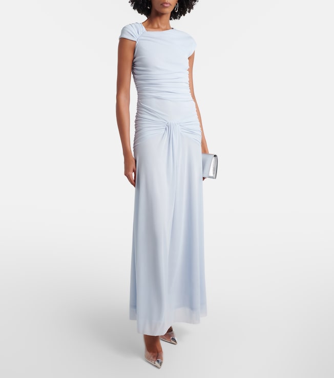 Rotate Asymmetric draped maxi dress