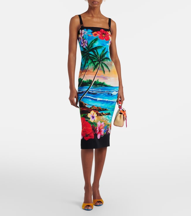 Dolce&Gabbana Printed silk-blend midi dress