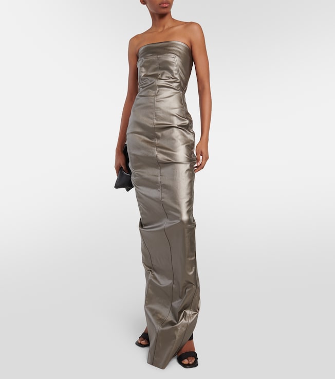Rick Owens Lido corset coated denim gown