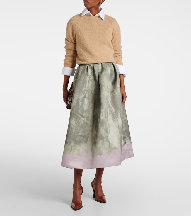 Dries Van Noten Satin midi skirt