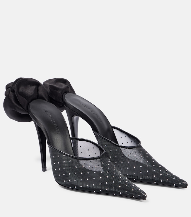 Magda Butrym Crystal-embellished mesh pumps