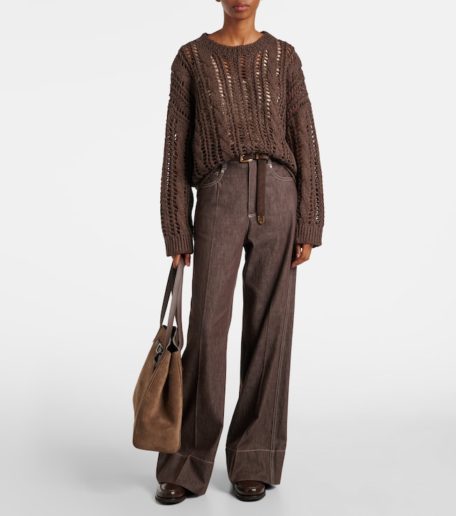 Brunello Cucinelli Jute and cotton-blend sweater