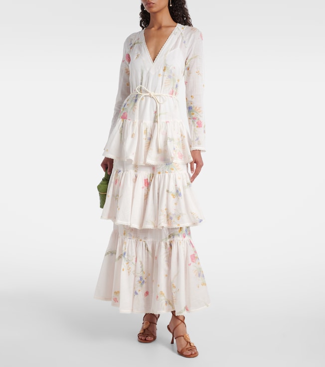 Zimmermann Lucky floral tiered cotton maxi dress