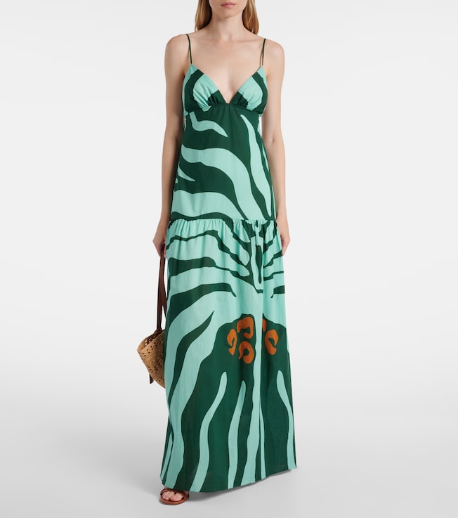 Johanna Ortiz Zea Palm cotton poplin maxi dress