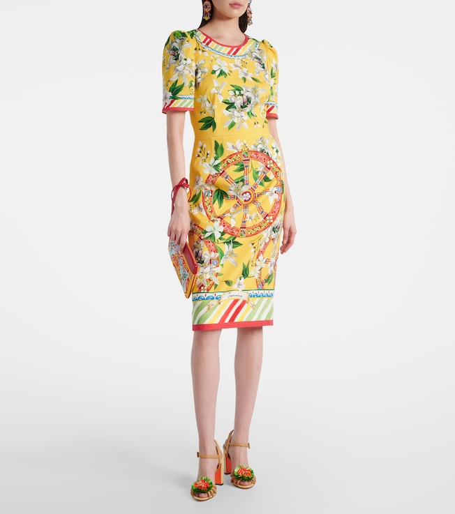 Dolce&Gabbana Printed cotton-blend midi dress