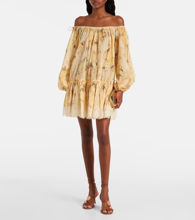 Zimmermann Floral semi-sheer cotton minidress