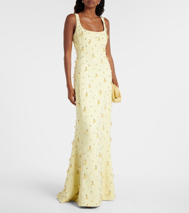 SIMKHAI Briella embellished crêpe gown