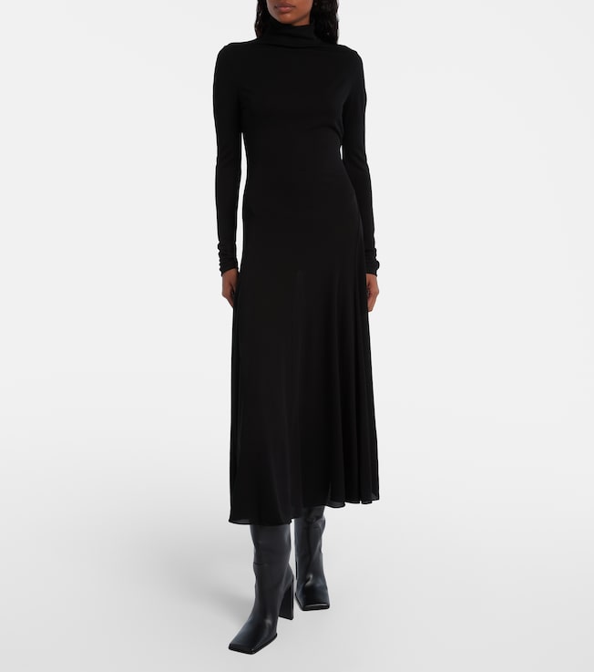 Alaïa Heart cutout jersey midi dress